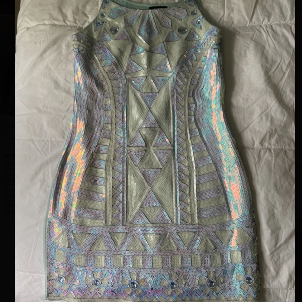 Aqua sequin dress
